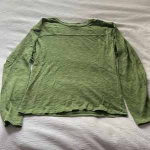 Green knit long sleeve top